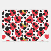 抽象芸術モダンドット（黒と赤） ラッピングペーパーシート (正面2)