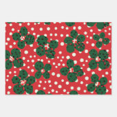 抽象芸術モダンドット（黒と赤） ラッピングペーパーシート (正面)