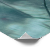 抽象芸術モダンドリーミーピンクティール（緑がかった色）ポピーフローラ ポスター (角)