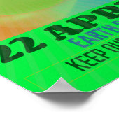 抽象芸術モダンネオンアートのアースデイのポスター ポスター (角)