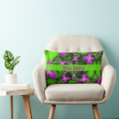 抽象芸術モダンネオンピンク緑の花名 ランバークッション (椅子)
