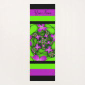 抽象芸術モダンネオンピンク緑フラクタルアート名 ヨガマット (裏面)