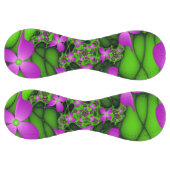 抽象芸術モダンネオンピンク緑フラクタル花 ソフトボール (パネル)