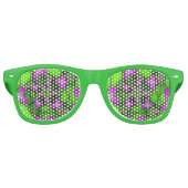 抽象芸術モダンネオンピンク緑フラクタル花 レトロサングラス (正面)