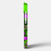 抽象芸術モダンネオンピンク緑フラクタル花 Case-Mate iPhoneケース (裏面 / 左)