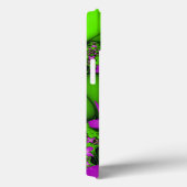 抽象芸術モダンネオンピンク緑フラクタル花 Case-Mate iPhoneケース (裏面 / 右)