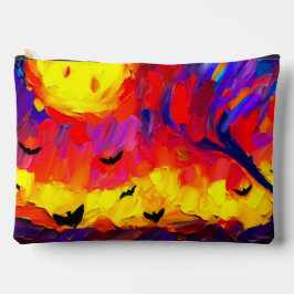 抽象芸術モダンハロウィーンの夜 アクセサリーポーチ