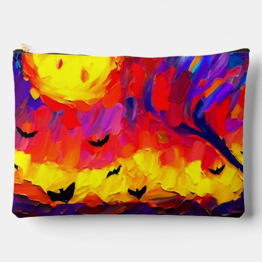 抽象芸術モダンハロウィーンの夜 アクセサリーポーチ (正面)