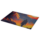 抽象芸術モダンハロウィーンの夜 カッティングボード (角)