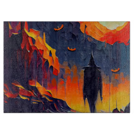 抽象芸術モダンハロウィーンの夜 カッティングボード