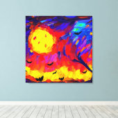 抽象芸術モダンハロウィーンの夜 キャンバスプリント (インサイチュ (ウッドフロア))