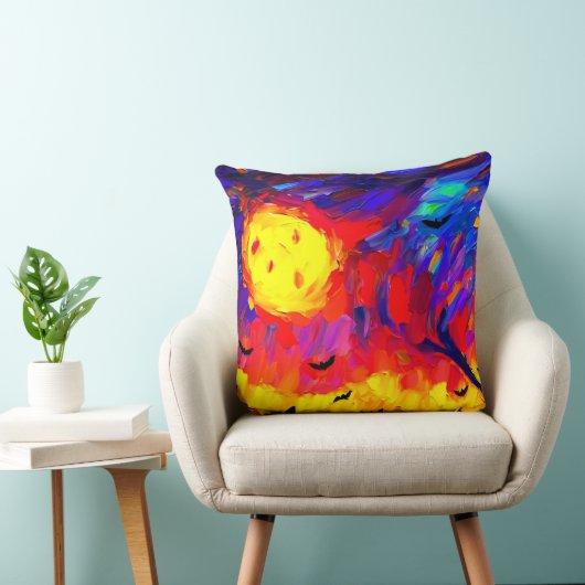 抽象芸術モダンハロウィーンの夜 クッション (椅子)