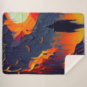 抽象芸術モダンハロウィーンの夜 シェルパブランケット (正面(横))