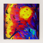 抽象芸術モダンハロウィーンの夜 ジグソーパズル (横)