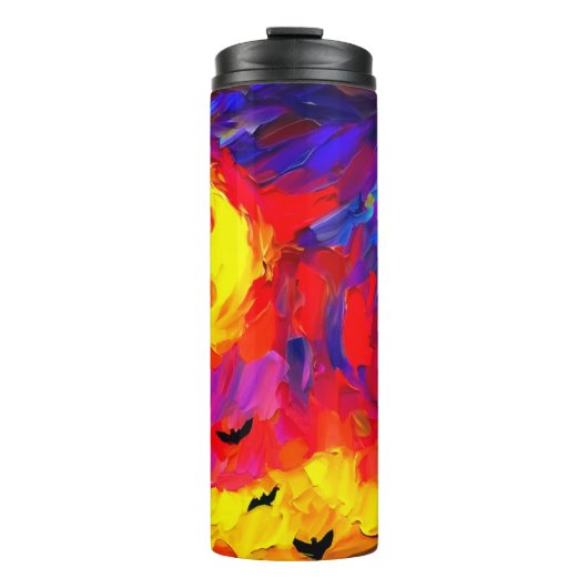 抽象芸術モダンハロウィーンの夜 タンブラー (正面)