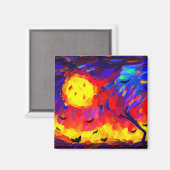 抽象芸術モダンハロウィーンの夜 マグネット (正面/裏面)