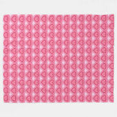 抽象芸術モダンハート – アザレアピンク フリースブランケット (正面(横))
