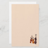 抽象芸術モダンバイオリン音楽 便箋 (正面/裏面)