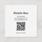 抽象芸術モダンバイオリンQRコード スクエア名刺 (裏面)