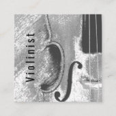 抽象芸術モダンバイオリンQRコード スクエア名刺 (正面)