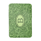 抽象芸術モダンバラパターン、ライムグリーン バスマット (正面縦)