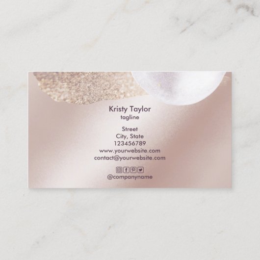 抽象芸術モダンバラ金ゴールド赤面 名刺 (裏面)