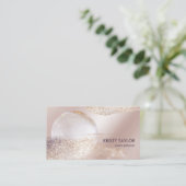 抽象芸術モダンバラ金ゴールド赤面 名刺 (スタンド正面)