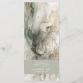 抽象芸術モダンパインターリーセージ結婚グリーン メニュー (裏面)