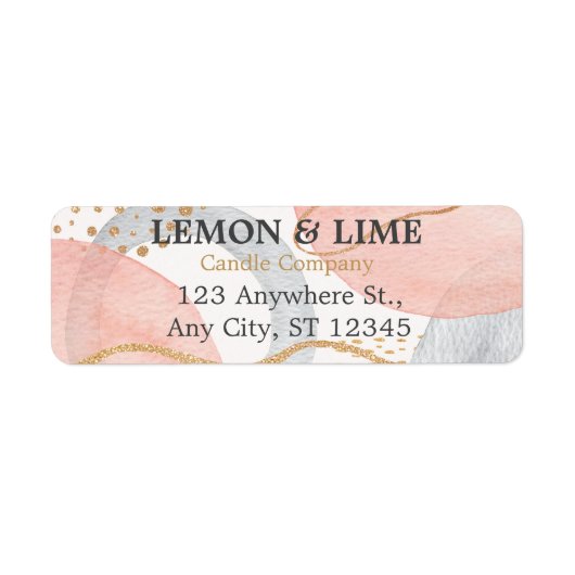 抽象芸術モダンパステルウォーターカラービジネスリターン ラベル (正面)