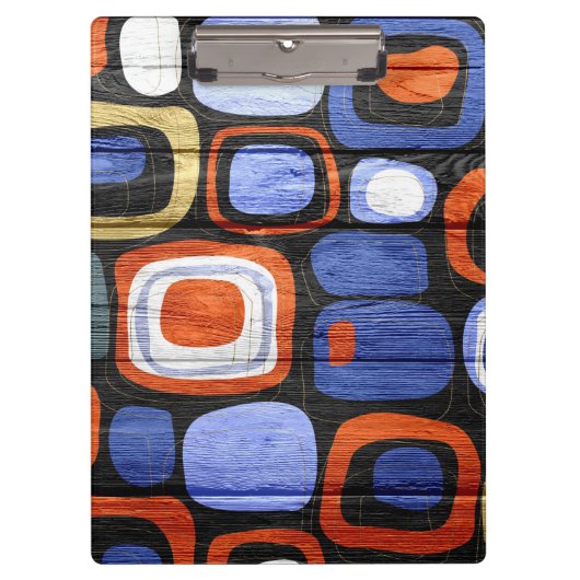 抽象芸術モダンパステルウッドルック クリップボード (正面)