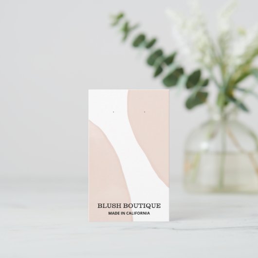 抽象芸術モダンパステルピンクイヤリングカード 名刺 (スタンド正面)