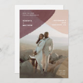 抽象芸術モダンパステルフォトオーバーレイ結婚ズ セーブザデート (正面/裏面)