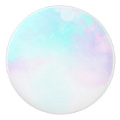 抽象芸術モダンパステルブルー&パープルウォーターカラー セラミックノブ (正面)