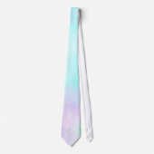 抽象芸術モダンパステルブルー&パープルウォーターカラー ネクタイ (正面)