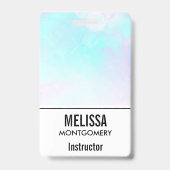 抽象芸術モダンパステルブルー&パープルウォーターカラー バッジ (裏面)