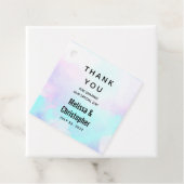 抽象芸術モダンパステルブルー&パープルウォーターカラー フェイバータグ (インサイチュ)