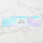 抽象芸術モダンパステルブルー&パープルウォーターカラー ペットボトルラベル (シングルラベル)