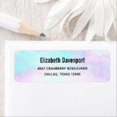 抽象芸術モダンパステルブルー&パープルウォーターカラー ラベル (インサイチュ)