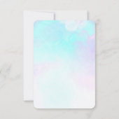抽象芸術モダンパステルブルー&パープルウォーターカラー 出欠カード (裏面)