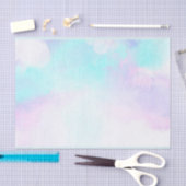 抽象芸術モダンパステルブルー&パープルウォーターカラー 薄葉紙 (クラフト)