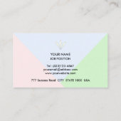 抽象芸術モダンパステル金ゴールドバラブルー&グリーン 名刺 (裏面)