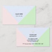 抽象芸術モダンパステル金ゴールドバラブルー&グリーン 名刺 (正面/裏面)
