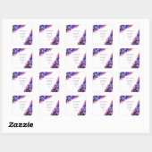 抽象芸術モダンパープルヘイズアルコールイ結婚ンク スクエアシール (シート)