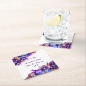 抽象芸術モダンパープルヘイズアルコールイ結婚ンク スクエアペーパーコースター (インサイチュ)