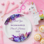 抽象芸術モダンパープルヘイズアルコールイ結婚ンク ペーパープレート (パーティー)