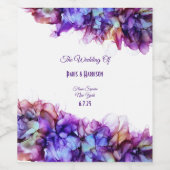 抽象芸術モダンパープルヘイズアルコールイ結婚ンク ワインラベル (シングルラベル)