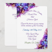 抽象芸術モダンパープルヘイズアルコールイ結婚ンク 招待状 (正面/裏面)