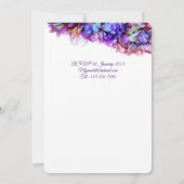 抽象芸術モダンパープルヘイズアルコールイ結婚ンク 招待状 (裏面)