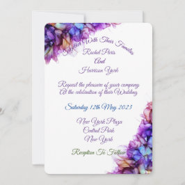 抽象芸術モダンパープルヘイズアルコールイ結婚ンク 招待状