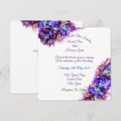 抽象芸術モダンパープルヘイズアルコールイ結婚ンク 招待状 (正面/裏面)